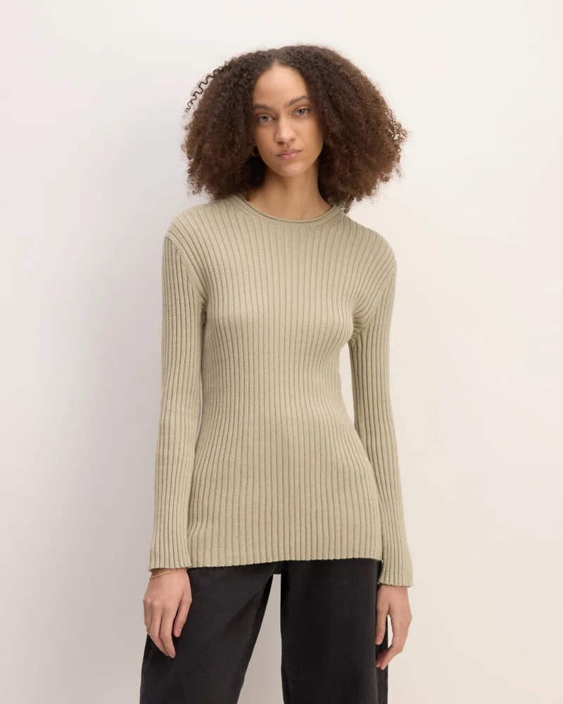 The Cotton Rib Crew | Trench Coat Khaki