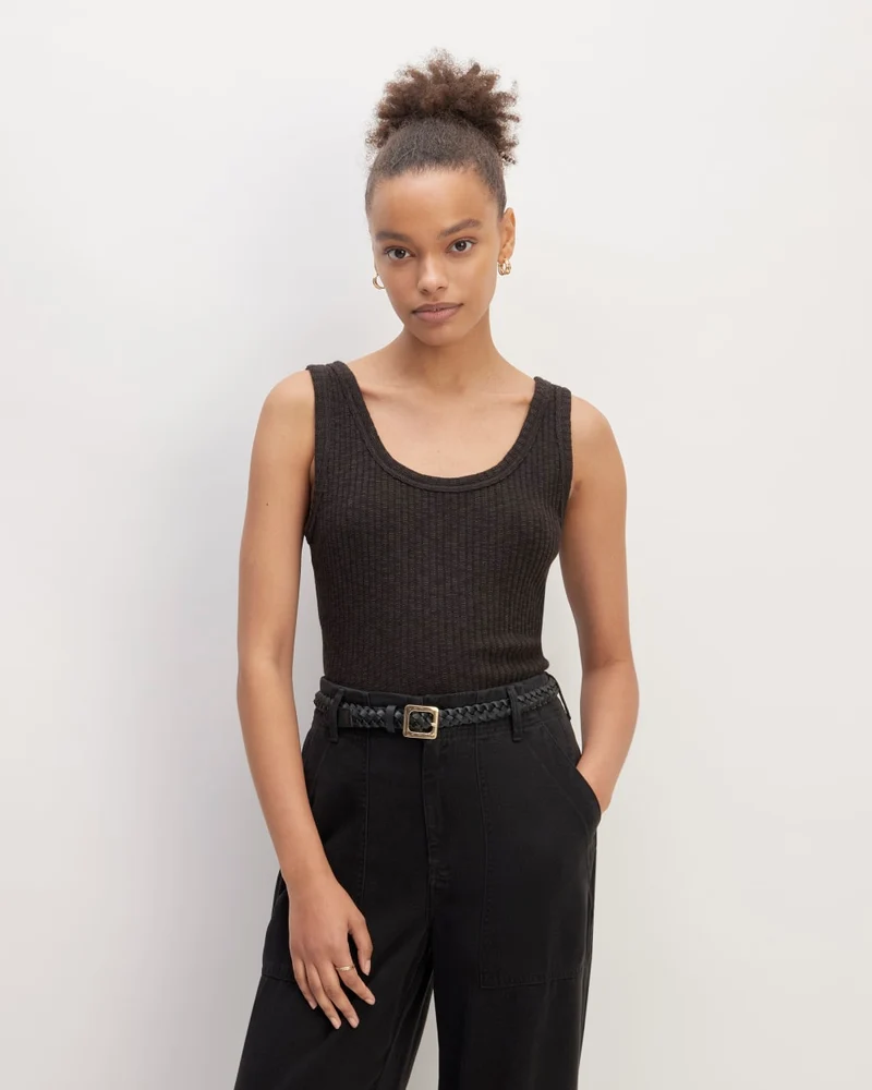 The Cozy Rib Tank | Black
