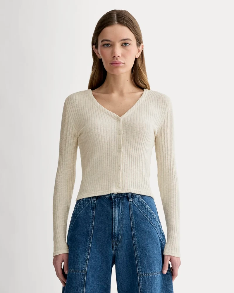 The Cozy Rib Cardigan | Bone