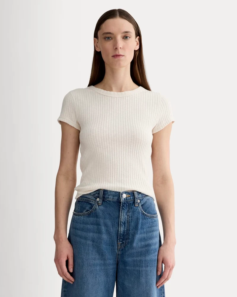 The Cozy Rib Tee | Bone