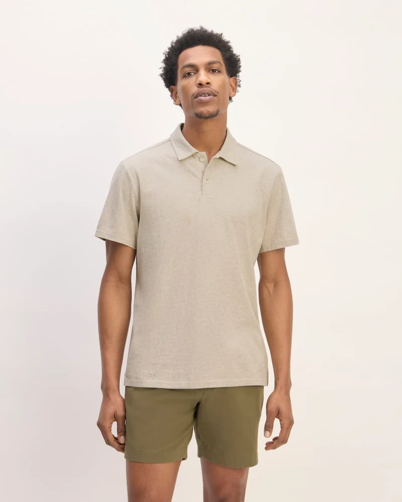 The Premium Weight Short-Sleeve Polo | Heather Oatmeal