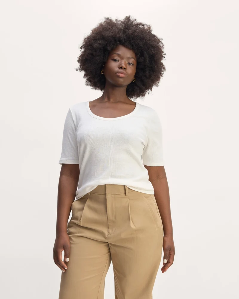 The Vintage Rib Scoop-Neck Top | Bone