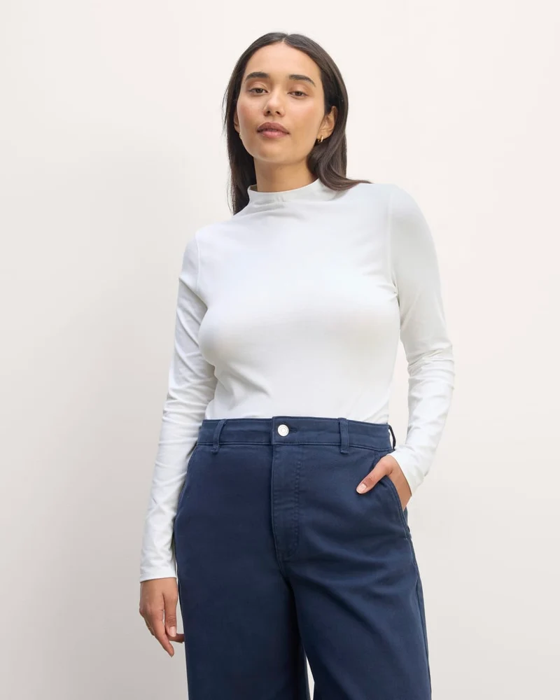 The Form Funnel-Neck Tee | White