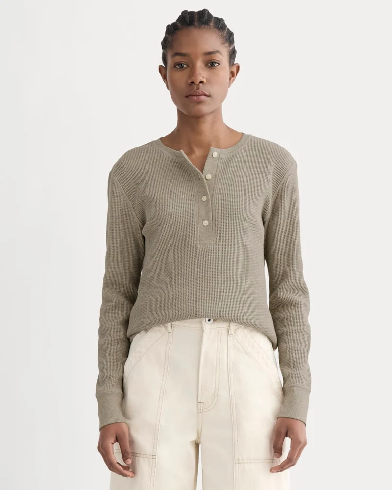 The Waffle Henley | Oatmeal Heather