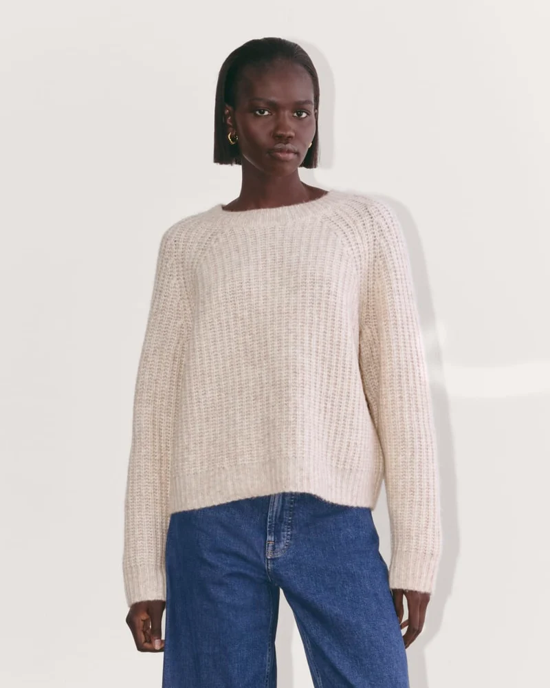 The Fisherman Crew in Cloud | Heathered Oat