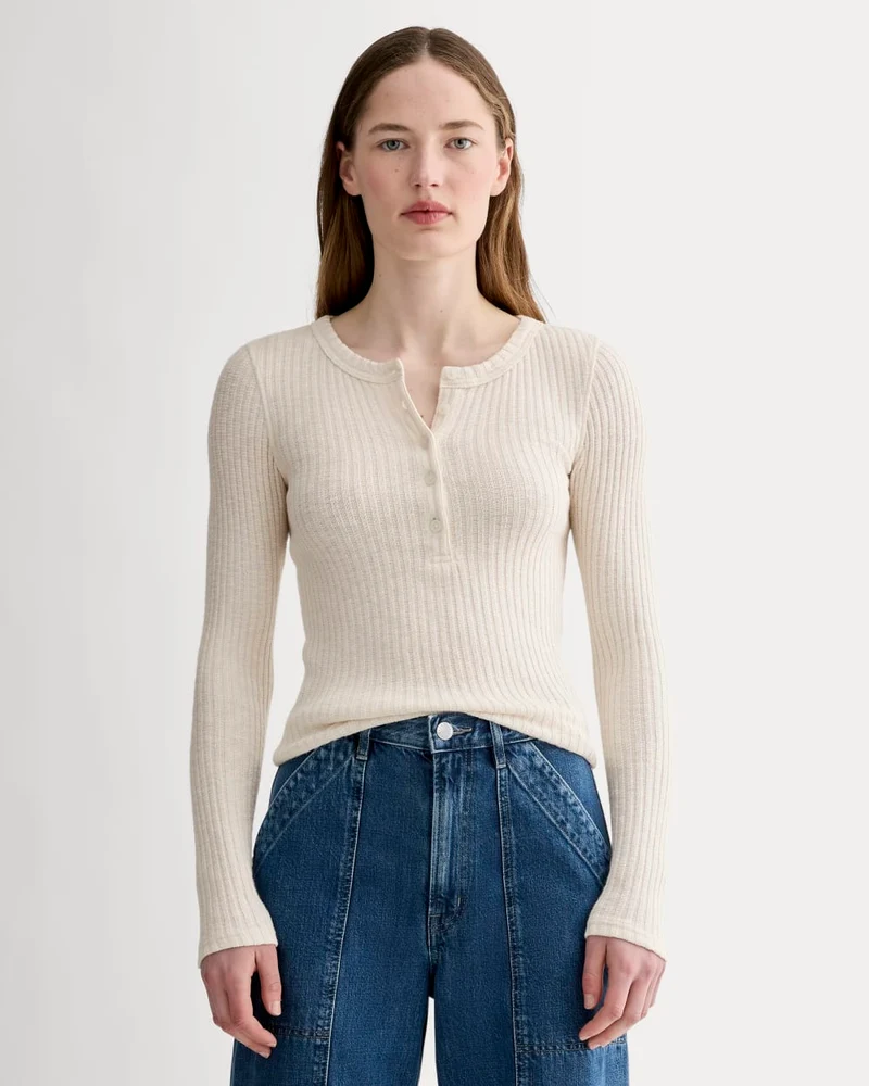 The Cozy Rib Henley | Bone