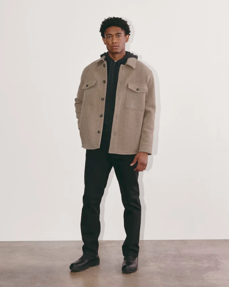 The Wool Overshirt | Heather Taupe