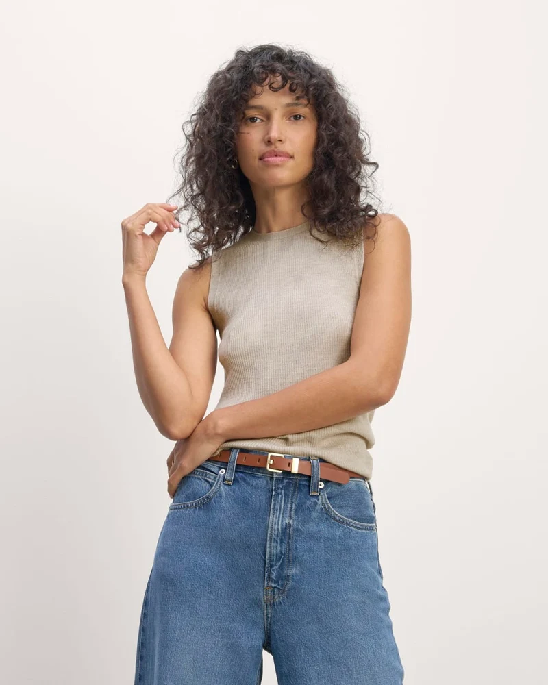 The Tank in Ultrasoft Merino | Heather Oatmeal