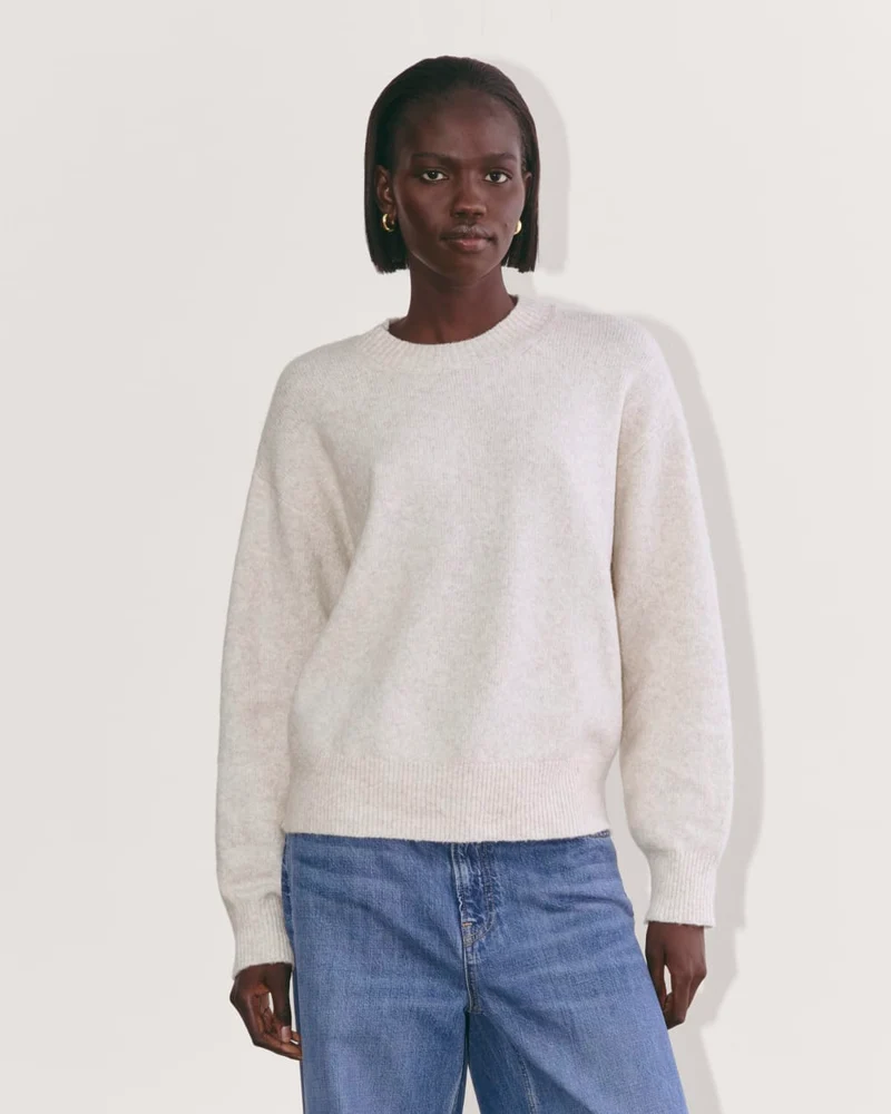 The Cocoon Crew in Plush Cotton | Heathered Oat