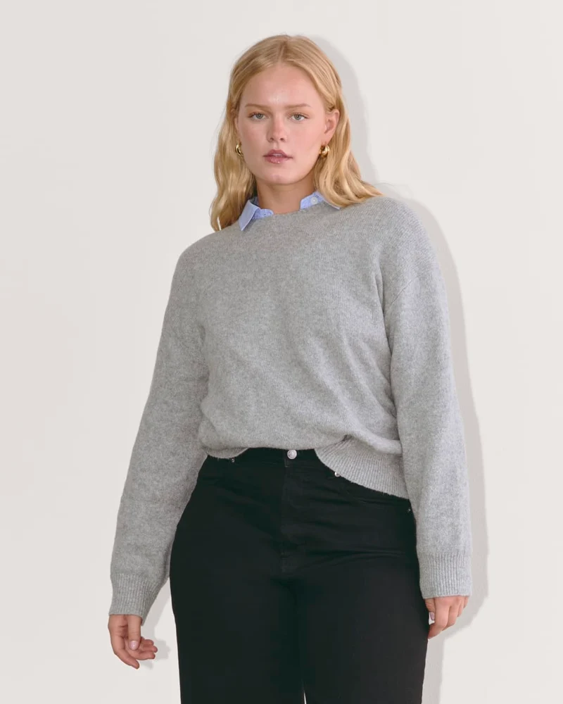 The Cocoon Crew in Plush Cotton | Heathered Grey