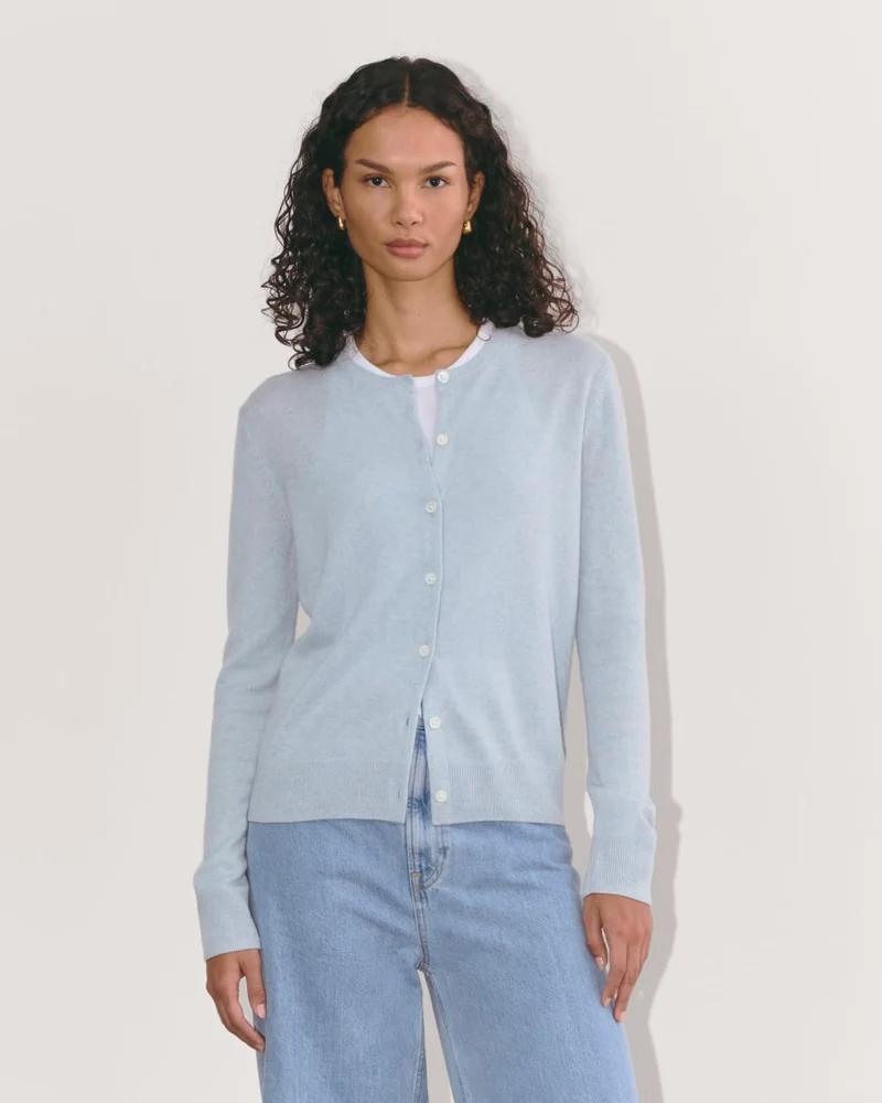 The Classic Cardigan in Cashmere | Sky Blue