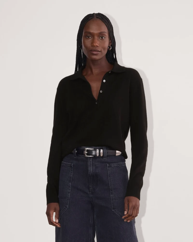 The Classic Polo in Cashmere | Black