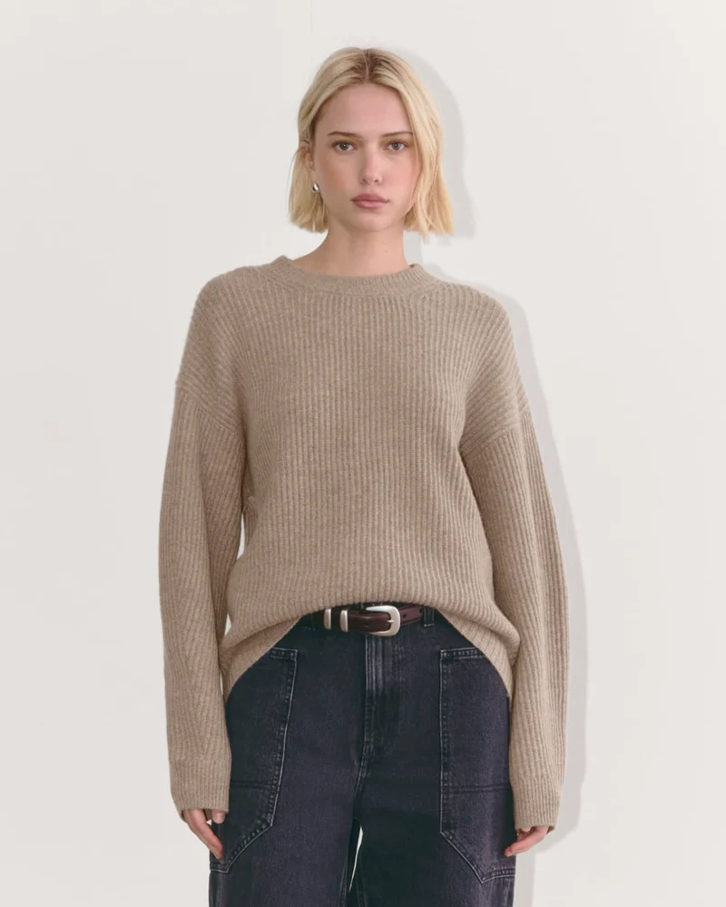 The Cocoon Crew in Wool Cashmere | Oatmeal