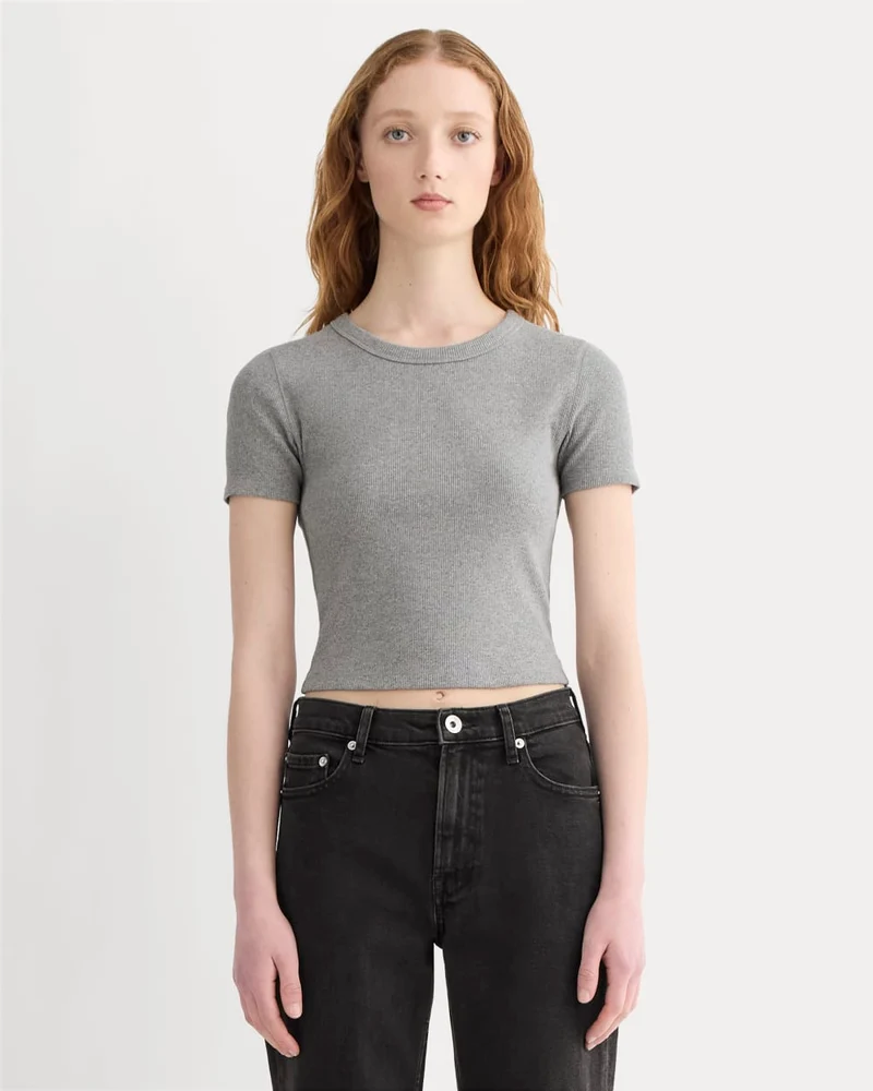 The ’90s Rib Tee | Mid Heather Grey