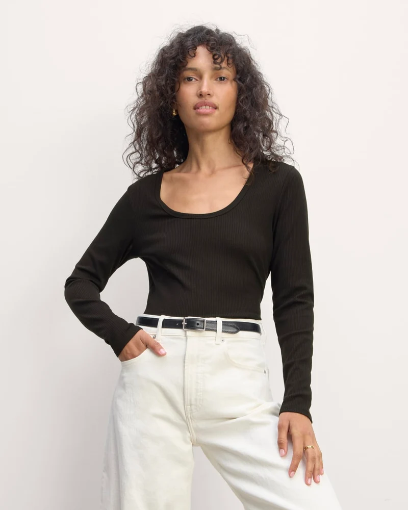 The Shimmy Long-Sleeve Tee | Black