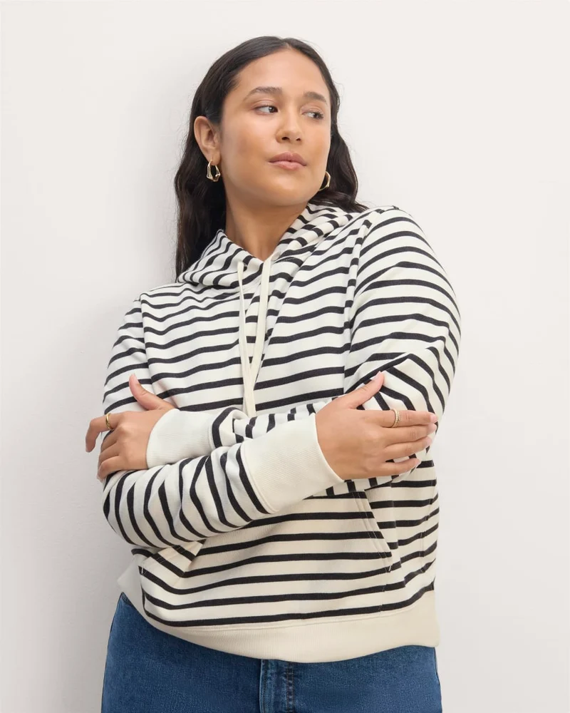 The Off-Duty Terry Hoodie | Bone / Black