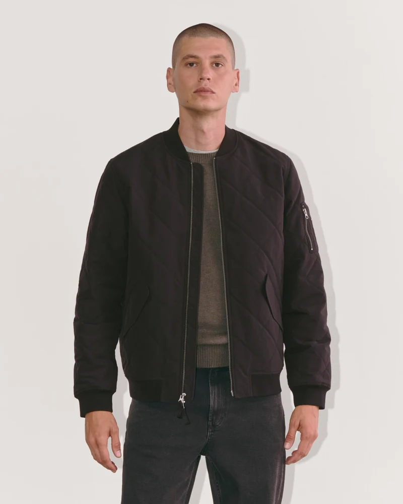 The Quilted Bomber | Black