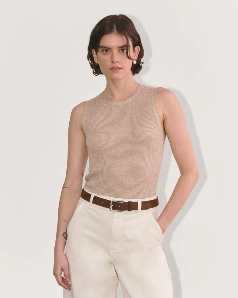 The Tank in Lurex Merino | Gold
