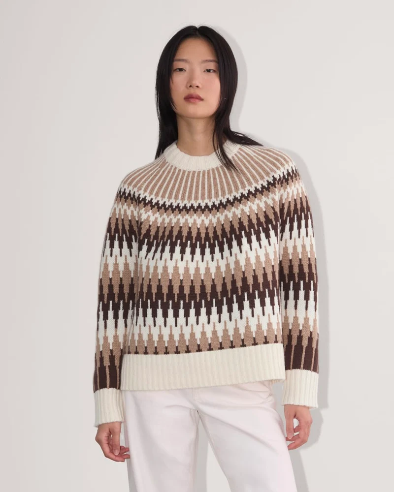 The Fair Isle Crew | Bone / Brown Fair Isle