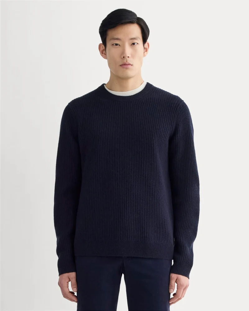 The Fisherman Crew in Wool Cashmere | Navy