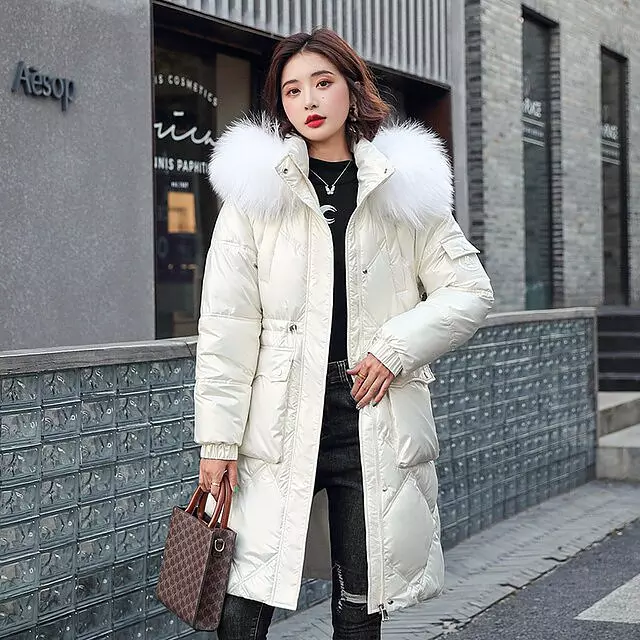 Winter dames lange parka jas