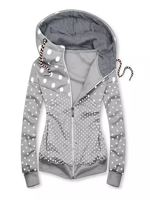 Polka Dot Hoodies Jas Dames Sweatshirt Kleding