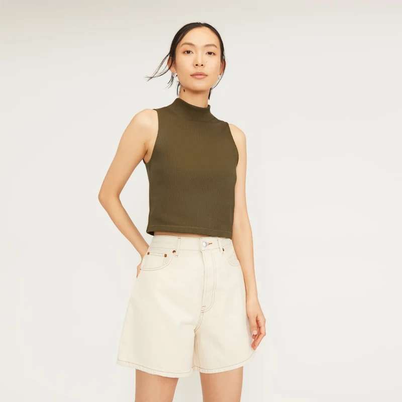The Ribbed Mockneck Tank | Beech