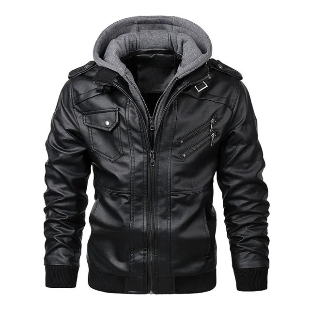 Bikerjack van imitatieleer Casual PU-motorjack