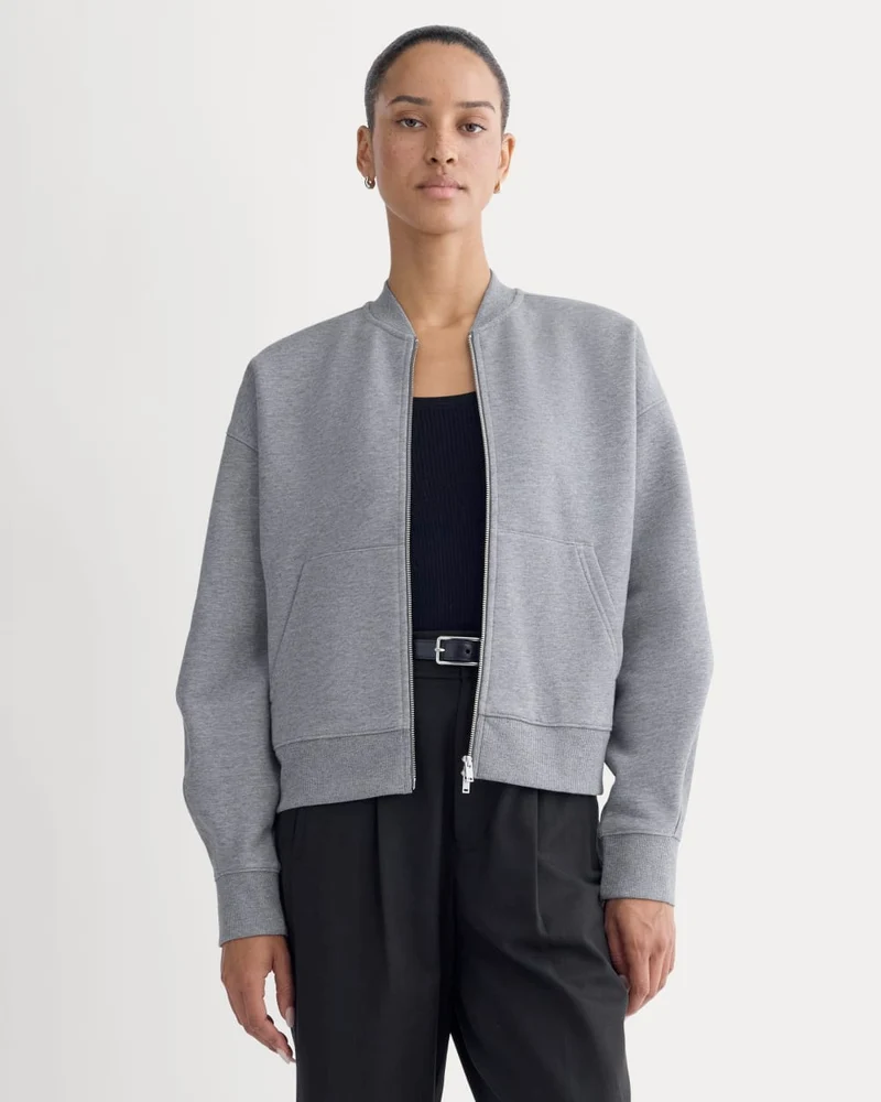 Luxe Fleece Bomber Jacket | Vintage Heather Grey