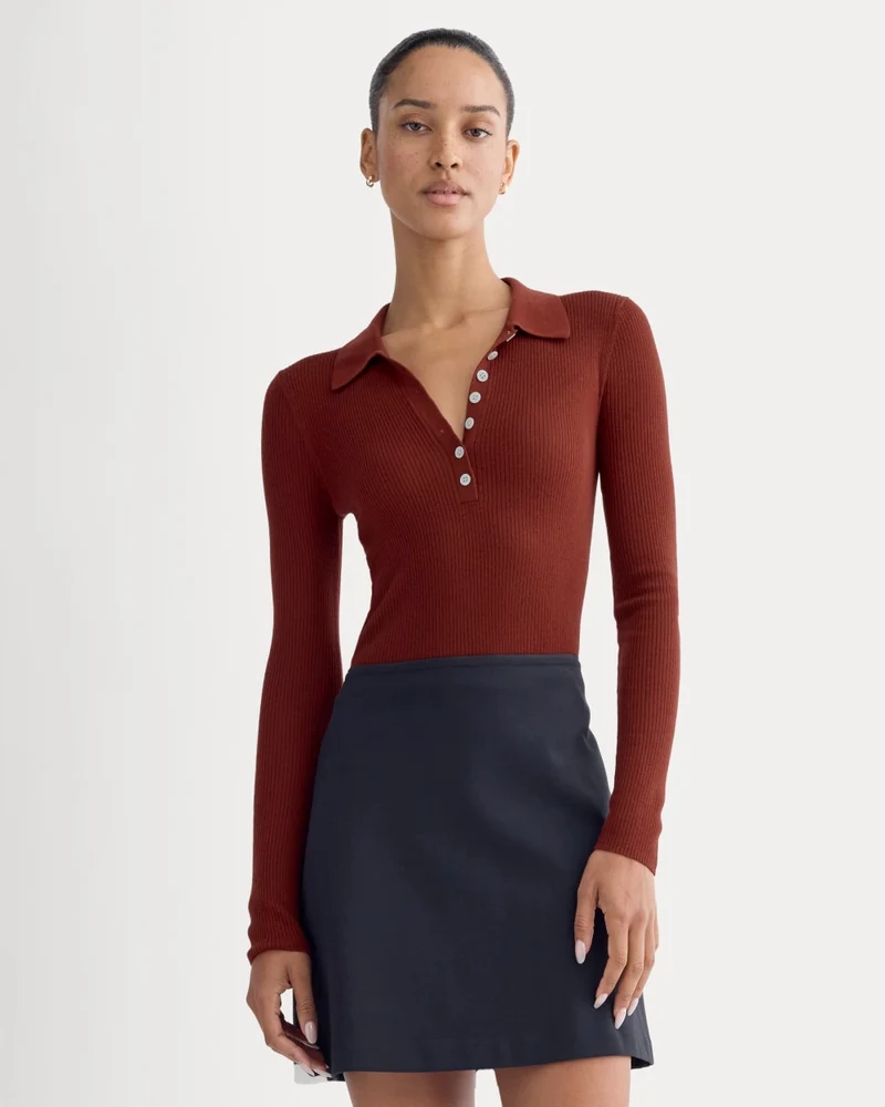 The Polo in Ultrasoft Merino | Merlot