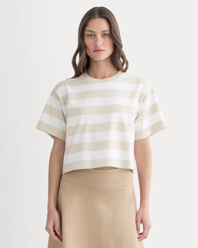 The Premium Weight Cropped Tee | Peyote / Bone