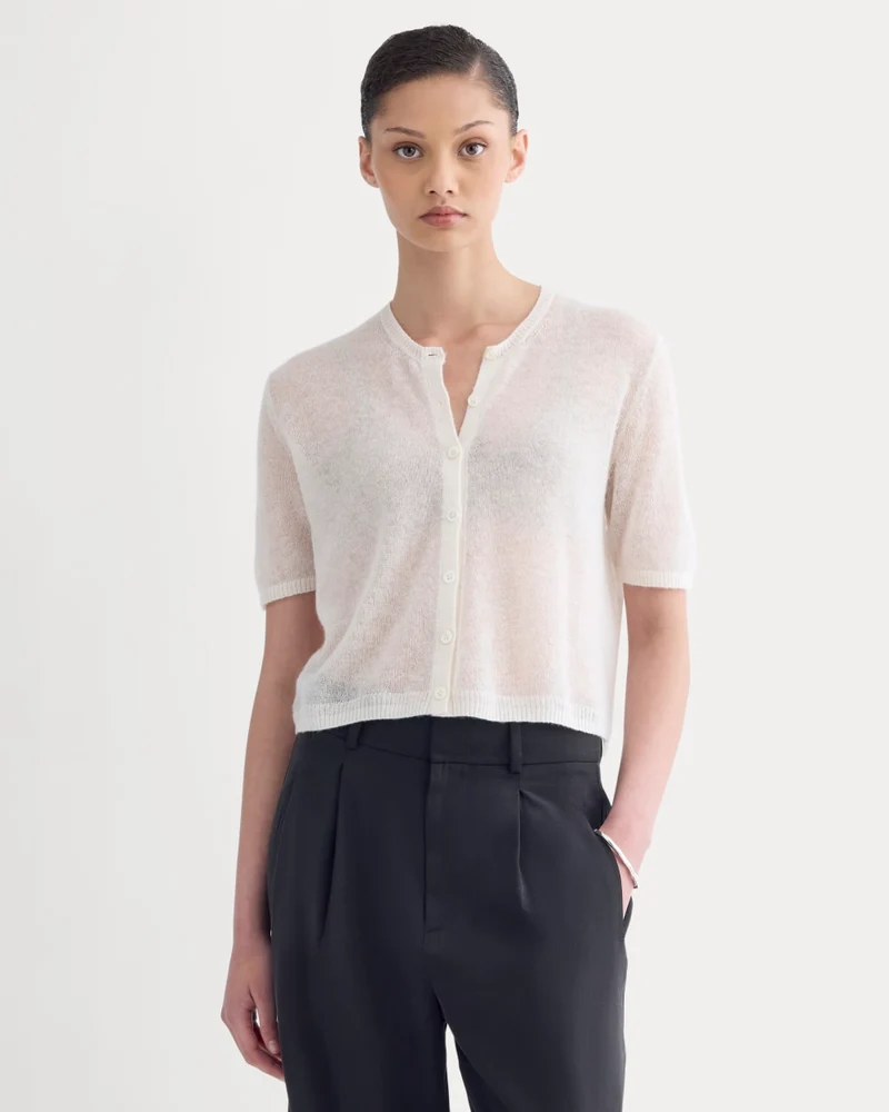 The Air Alpaca™ Short-Sleeve Cardigan | Birch