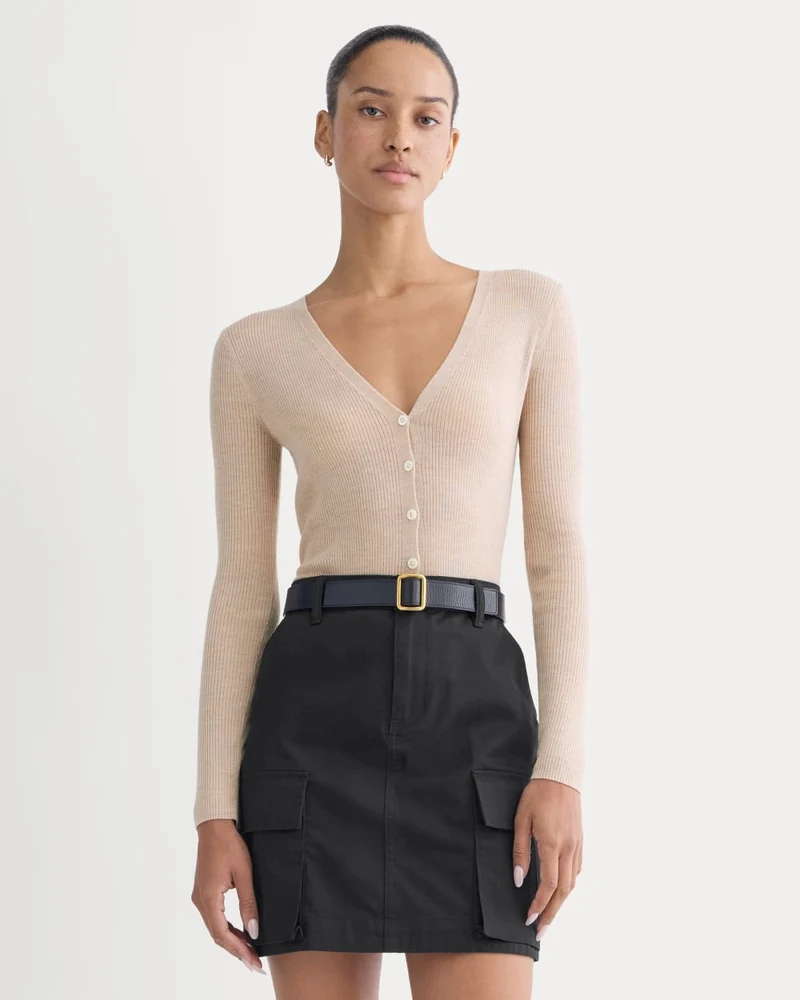 The Cardigan in Ultrasoft Merino | Pale Blush