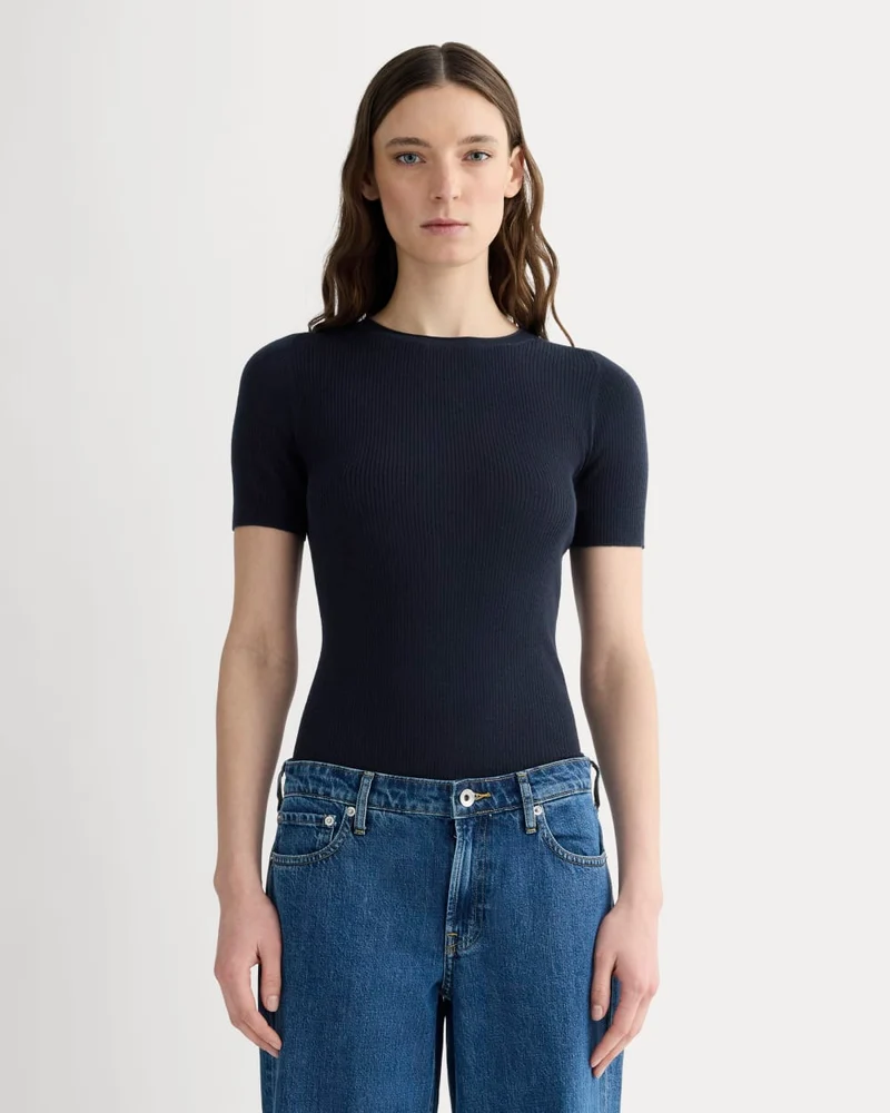 The Sweater Tee in Ultrasoft Merino | Navy