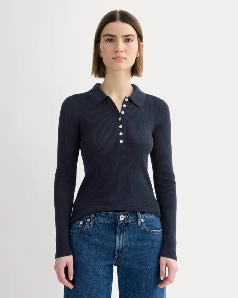 The Polo in Ultrasoft Merino | Navy