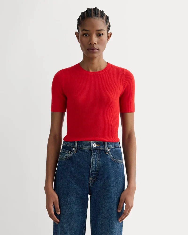 The Sweater Tee in Ultrasoft Merino | Classic Red