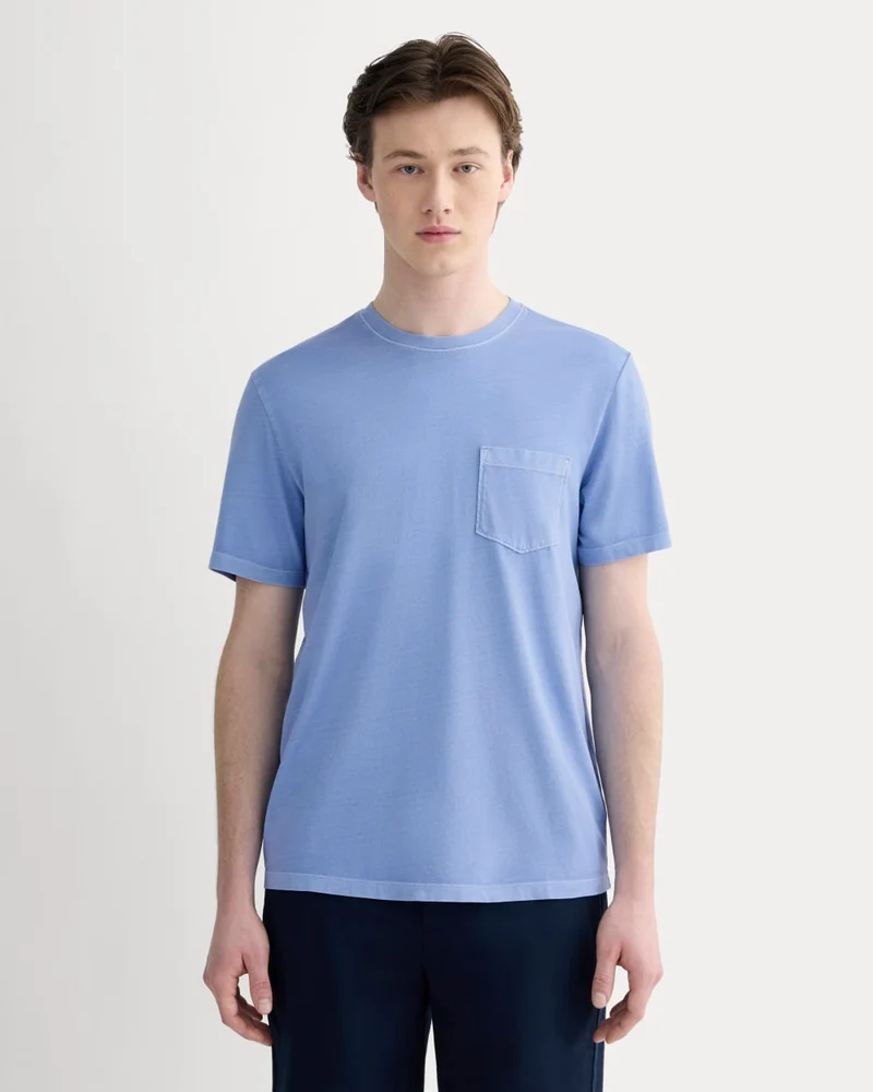 The Essential Organic Garment-Dyed Crew | Granada Sky Blue Garment Dye