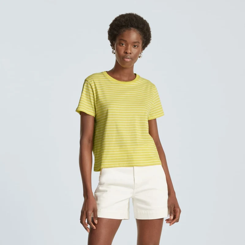 The Box-Cut Tee in Essential Cotton | Acacia / Tan | No Pocket