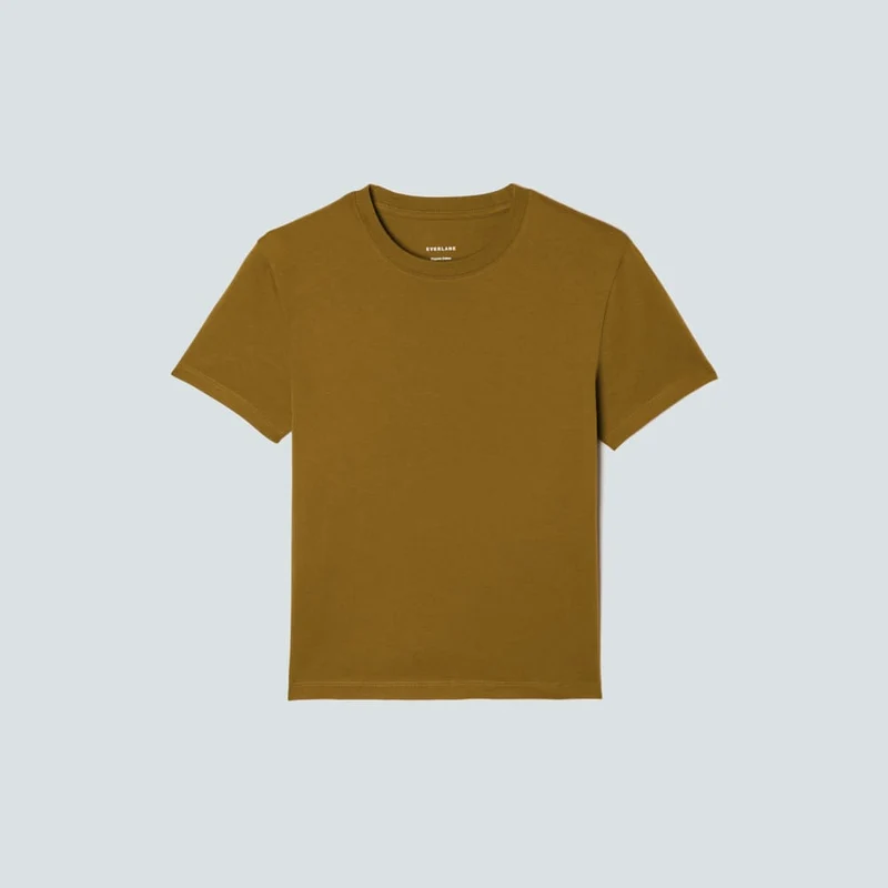 The Box-Cut Tee in Essential Cotton | Tapenade | No Pocket