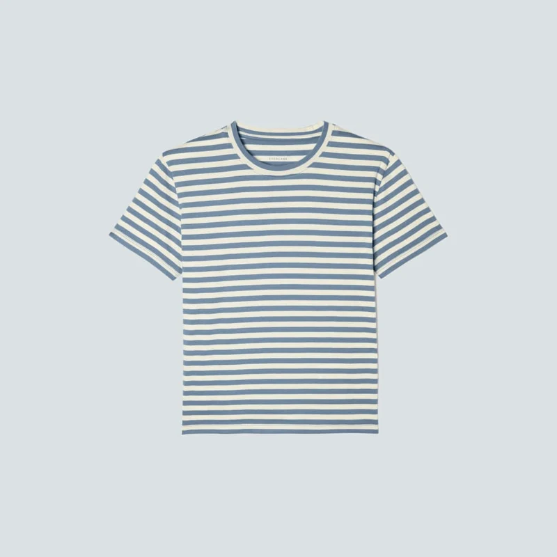 The Box-Cut Tee in Essential Cotton | Spring Lake / Canvas | No Pocket