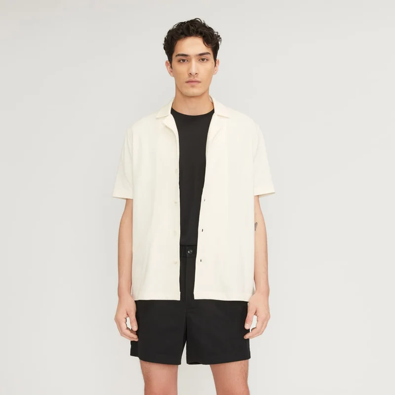 The Pique Short-Sleeve Shirt | Bone