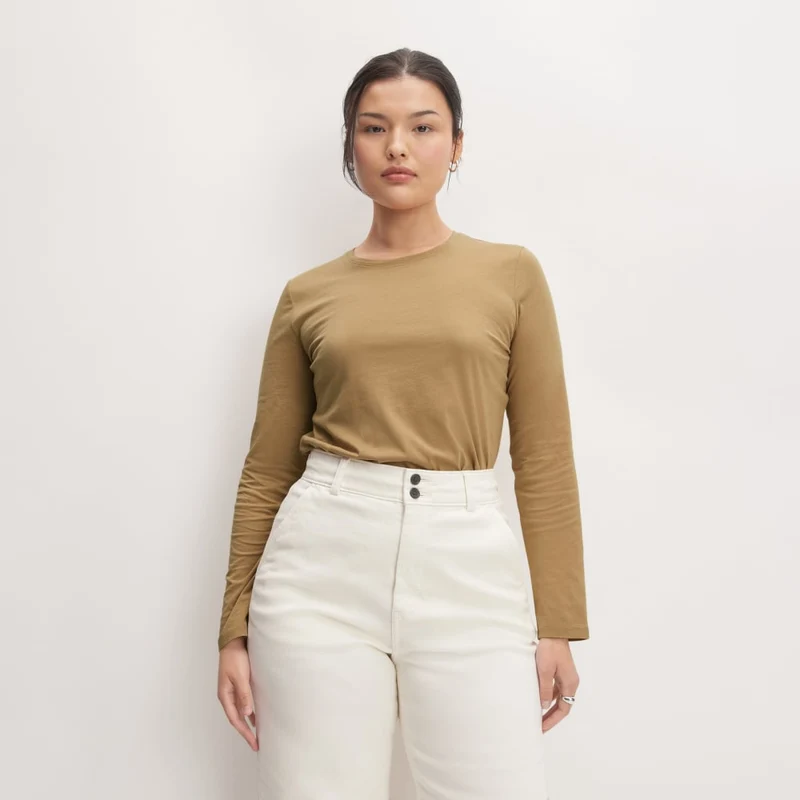 The Organic Cotton Long-Sleeve Crew | Tiger's Eye