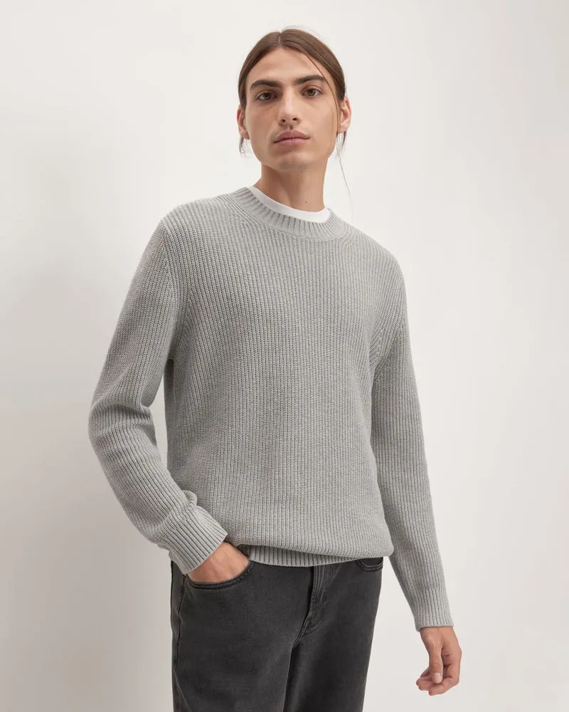 The No-Sweat Ribbed Crew | Heathered Grey