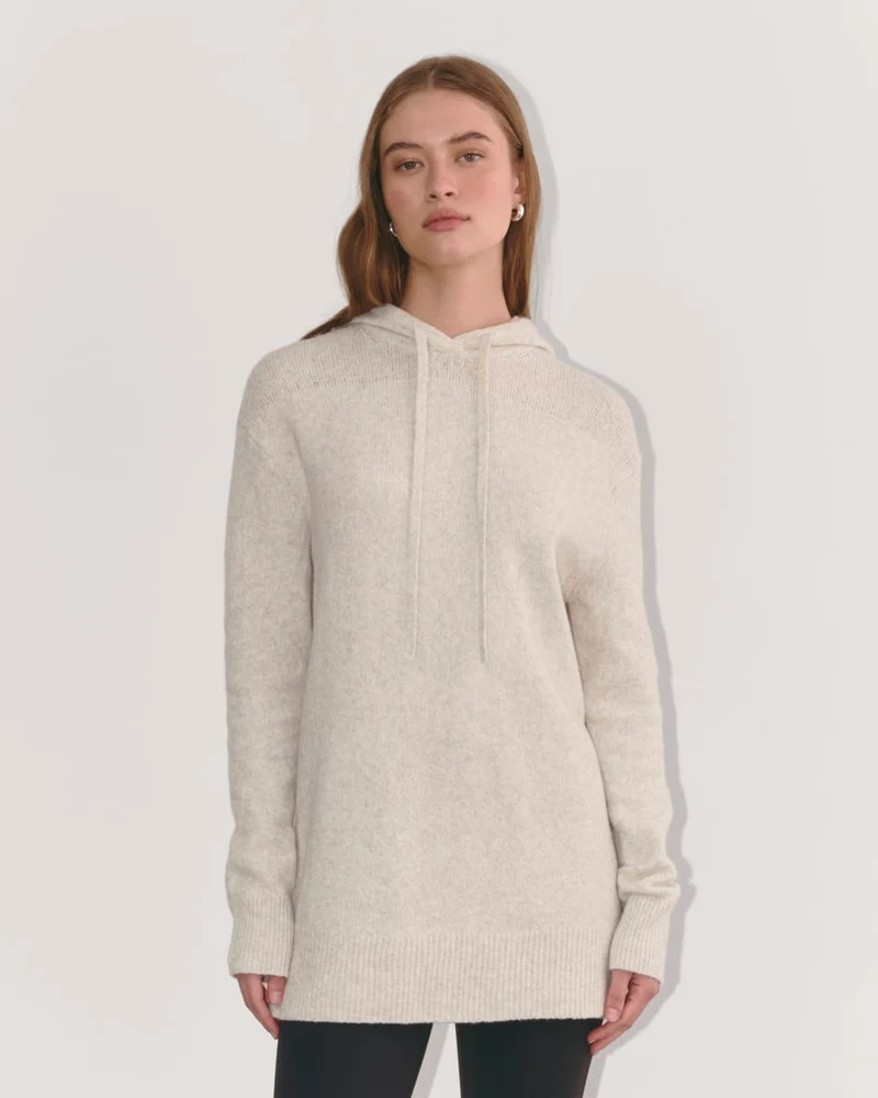 The Oversized Hoodie in Plush Cotton | Heathered Oat
