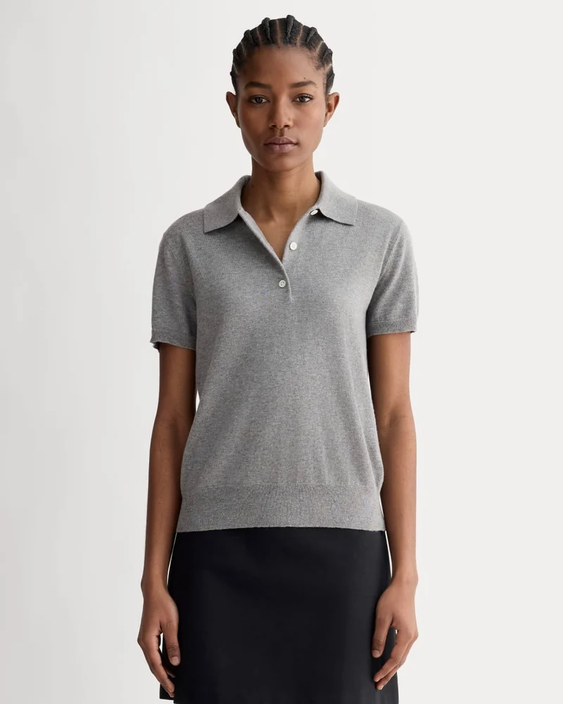 The Polo in Cotton Cashmere | Heather Charcoal