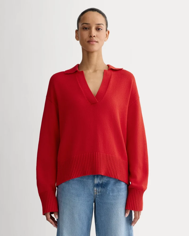 The Boxy Polo in Everyday Cotton | Classic Red