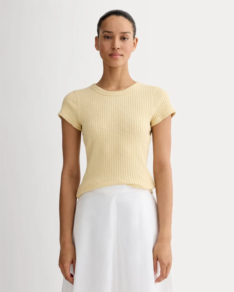The Cozy Rib Tee | Banana Crepe
