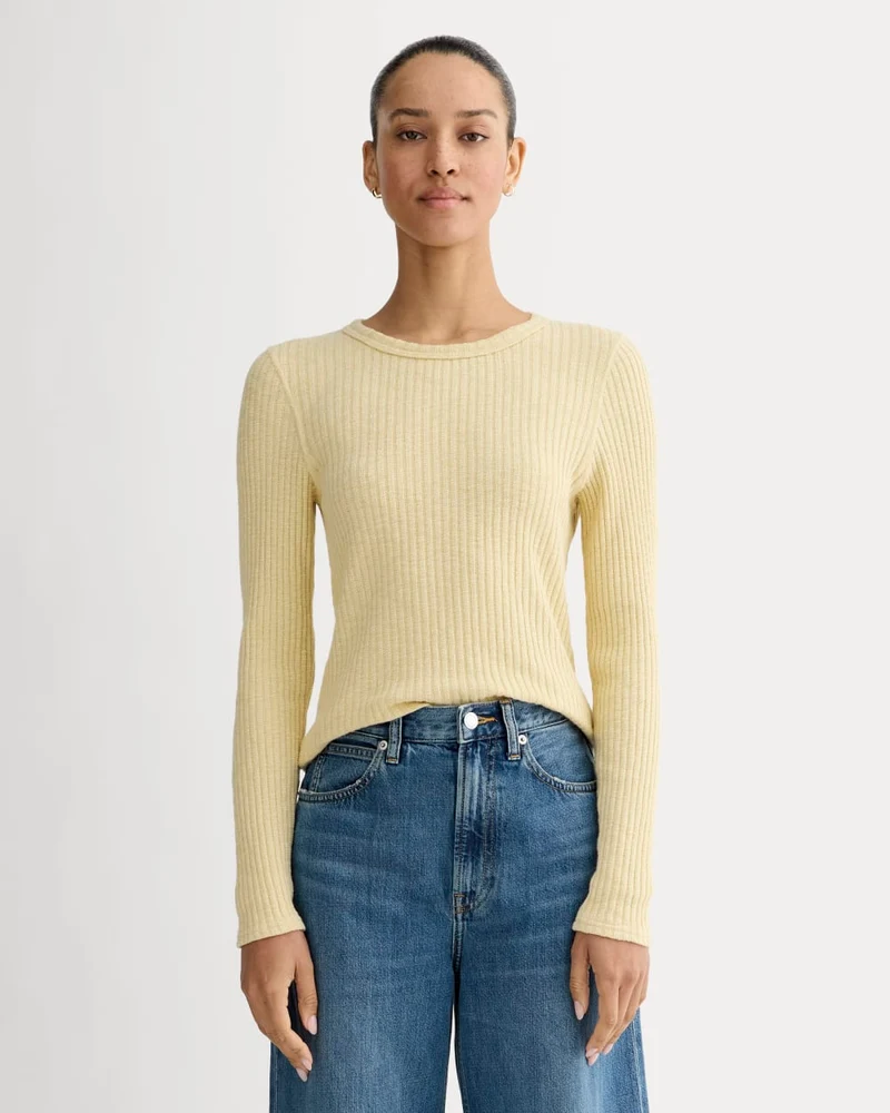 The Cozy Rib Long-Sleeve Tee | Banana Crepe