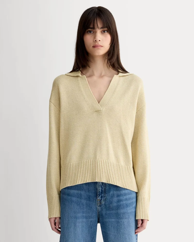 The Boxy Polo in Everyday Cotton | Mojave Desert / Natural