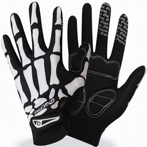 Zwarte Handschoenen Outdoor Fiets Ademende Sport Schedel Fietshandschoenen